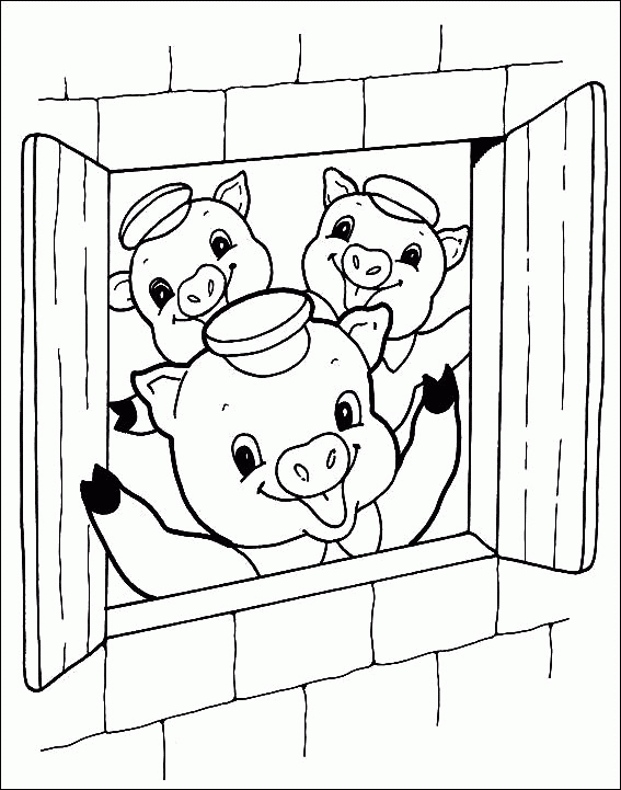 Dessins De Les 3 Petits Cochons À Colorier avec Dessin Des 3 Petit Cochon