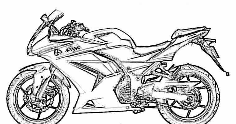Dessins Et Coloriages: Dessin D'Une Moto Vue De Côté encequiconcerne Coloriage De Moto Cross