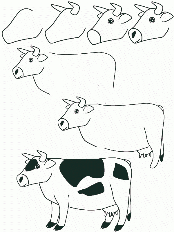 Dessins Vache De Profil concernant Dessin D Une Vache