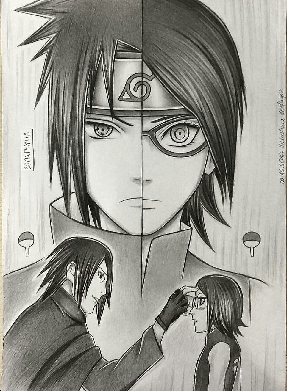 Disegno Sasuke  E Sarada Sasuke  Arte Manga  Naruto  