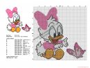 Disney Baby Daisy Duck Avec Papillon Grille Point De Croix à Papillon Alphabet Point Relier
