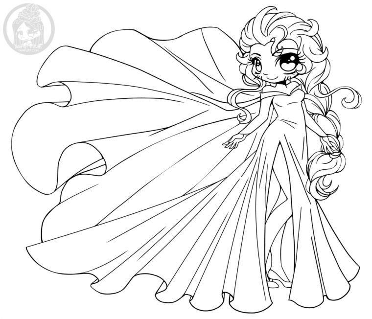 Disney Frozen Elsa Princesse Chibi À Colorier Par Yampuff tout Coloriage De Princesses Disney A Imprimer