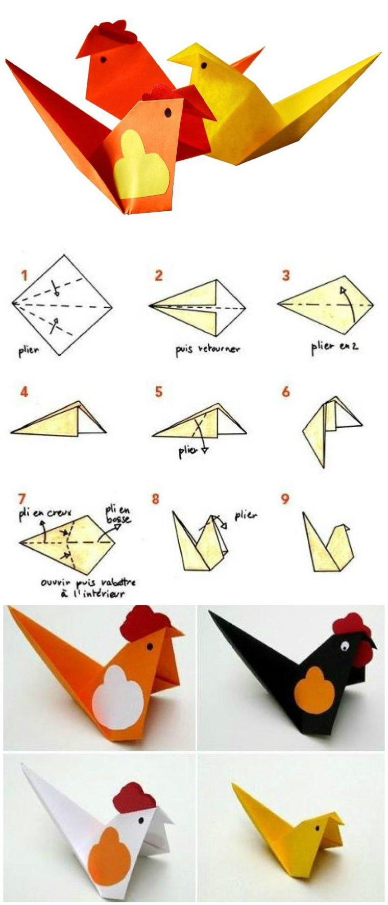 Diy Cocottes Et Poussins En Origami – Idées Conseils Et intérieur Faire Du Bricolage En Papier