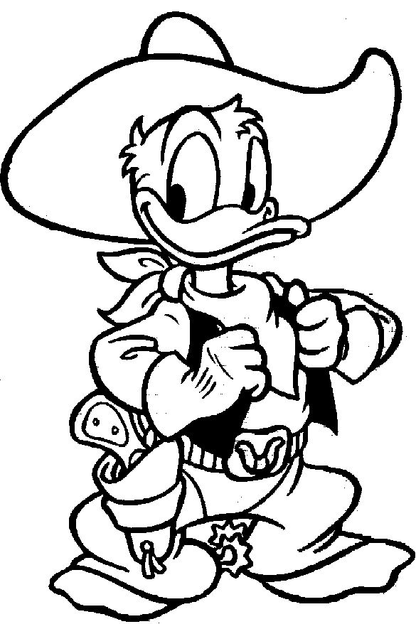 Donald Duck A Funny Cowboy Coloring Pages | Disney à Coloriage Donald Duck