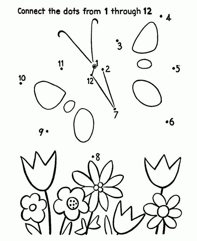 Dot-To-Dot Activity Page | Butterfly And Flowers | Connect à Papillon Alphabet Point ? Relier Coloring
