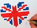 Drapeau Anglais Coeur - Pixel Art (Facile) - à Drapeau De L Angleterre À Colorier