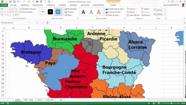 Excel – Comment Créer Une Carte De France Avec L'Outil destiné Dessin Carte De France