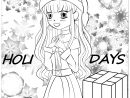 Fille Noel Style Manga - Noël - Coloriages Difficiles Pour tout Coloriage Styl? ? Imprimer