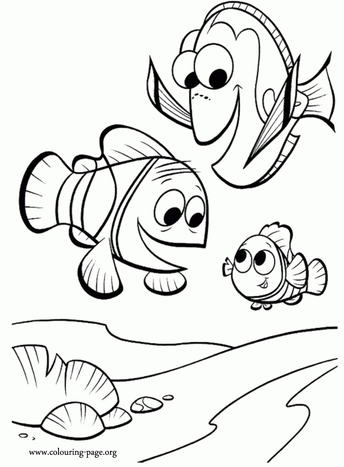 Finding Nemo – Marlin, Dory And Nemo Coloring Page à Coloriage Finding Dory