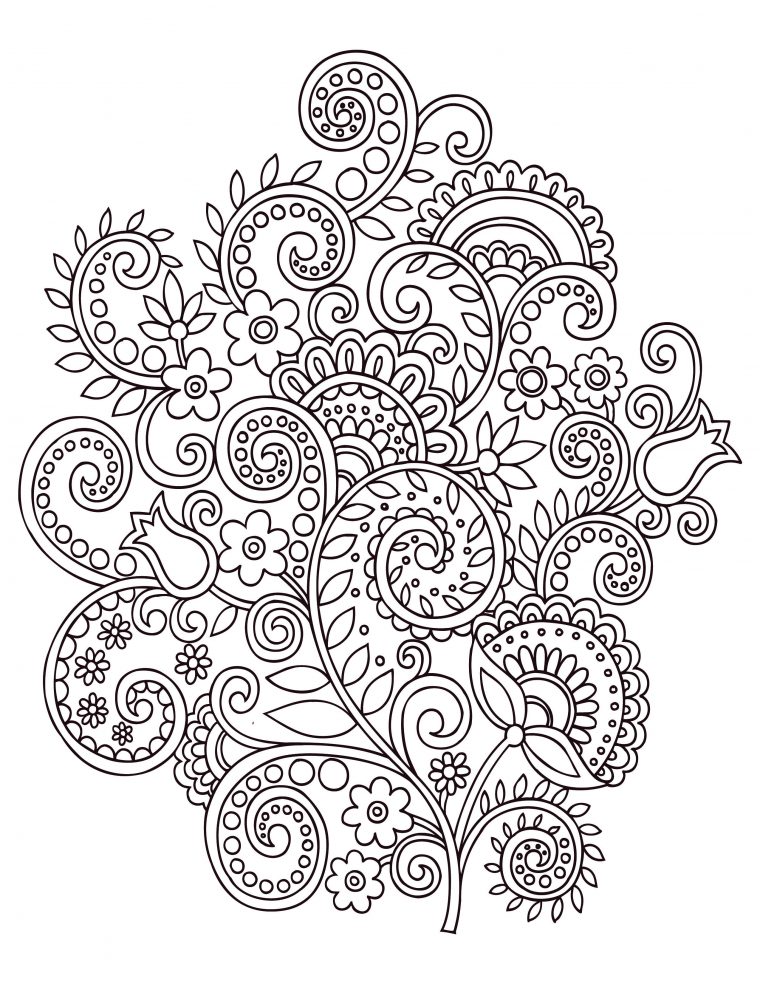 Fleurs Doodle Coloriage Anti Stress Gratuit | Coloring encequiconcerne Coloriage Mandala Anti Stress