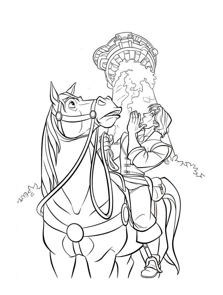 Flynn Cheval Maximus – Coloriage Raiponce – Coloriages dedans Coloriage À Imprimer De Raiponce