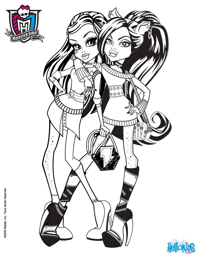 Frankie Stein And Clawdeen Wolf Coloring Page | Monster dedans Monster High Jeux De Coloriage