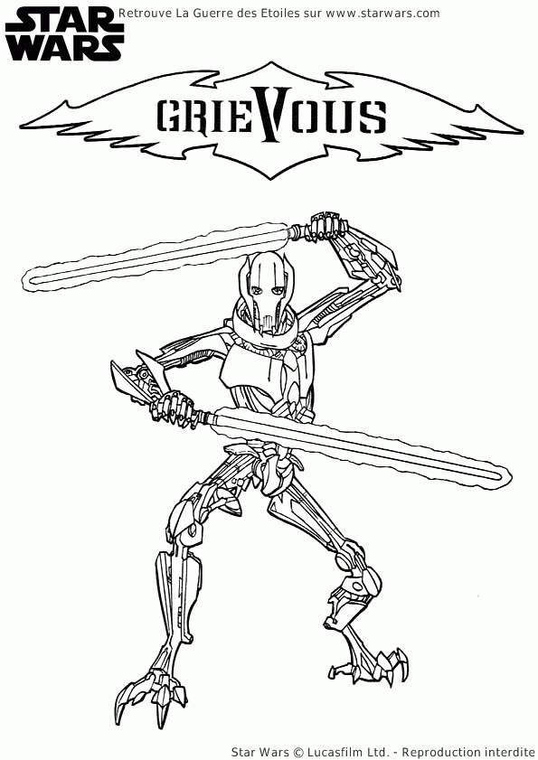 Général Grievous, Le Cyborg Au Service De La Csi, À encequiconcerne Dessin ? Colorier Ciborg