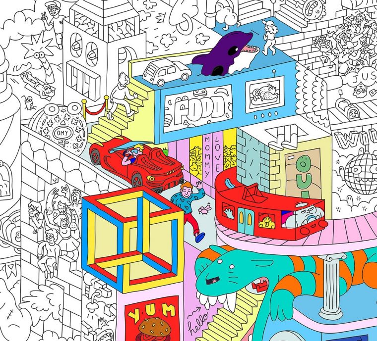 Giant Coloring Poster Party dedans Omy Coloriage Geant
