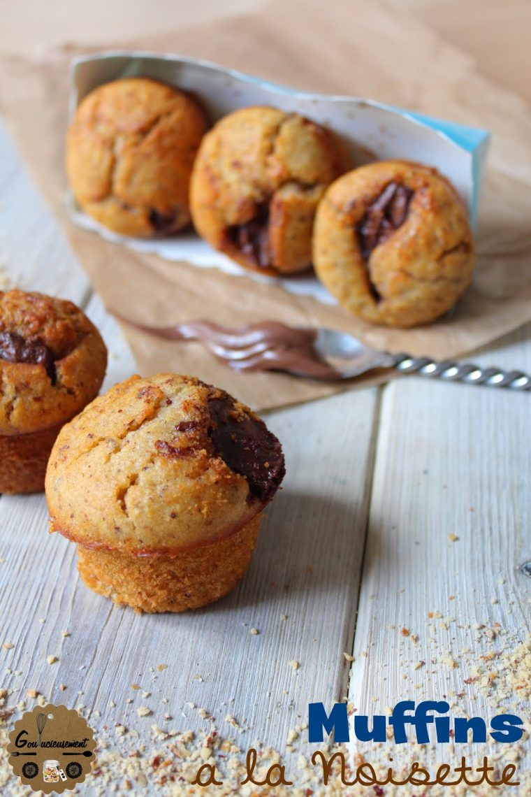 Goulucieusement: Muffins Noisette &amp; Coeur Nutella. destiné Muffin Noisette Nutella