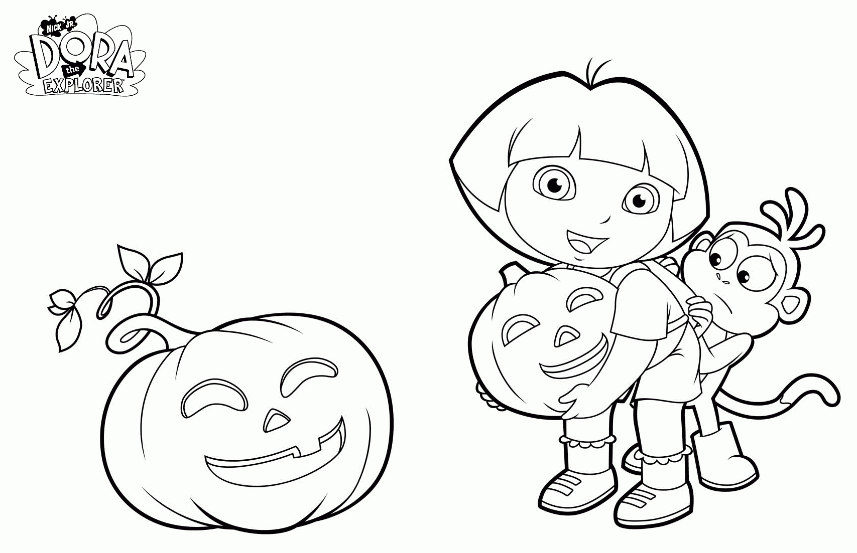 Gratuit Halloween Dora - Coloriage Halloween - Coloriages à Dessin A Colorier Dora
