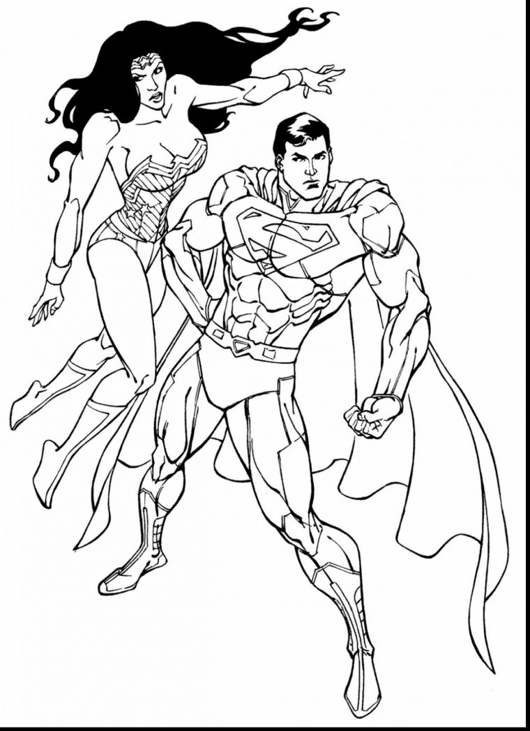 Great Superman And Wonder Woman Coloring Pages With pour Coloriage Wonder Woman A Imprimer