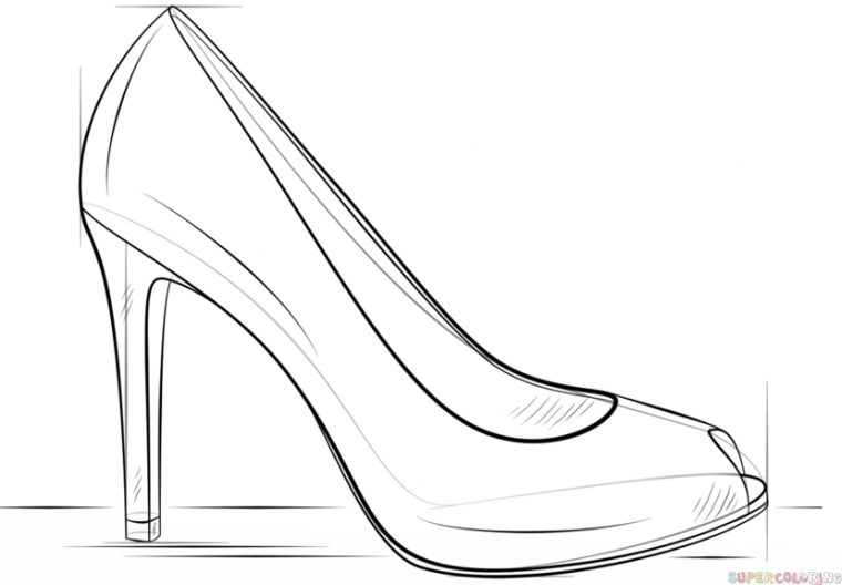 How To Draw A High Heel Shoe | Step By Step Drawing dedans Dessin De Chaussure A Talon