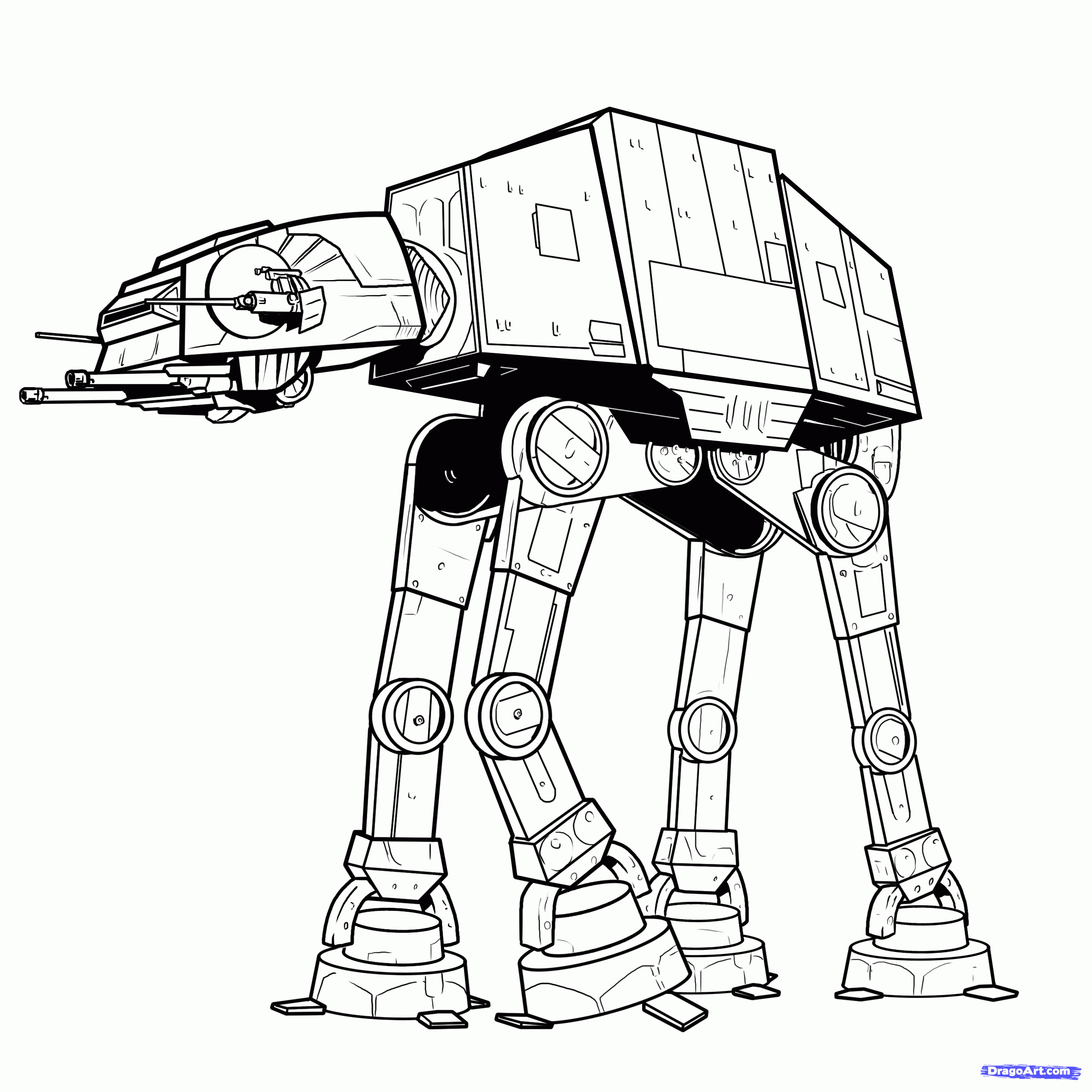 How To Draw An Imperial Walker, Imperial Walker Step 11 dedans Star Wars Dessin A Colorier