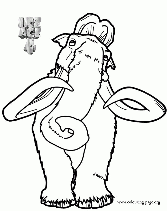Ice Age – Manny – Ice Age 4: Continental Drift Coloring Page concernant Coloriage Age De Glace