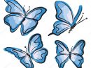 Illustration De Papillon Bleu Volant — Image Vectorielle à Dessin Papillon À Découper