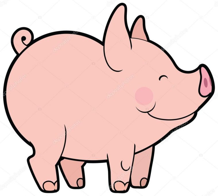 Illustration Vectorielle D'Une Bande Dessinée Porcine intérieur Dessin Petit Cochon