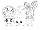 Illustration Vectorielle D'Une Icône De L'Alimentation pour Coloriage Cactus A Imprimer