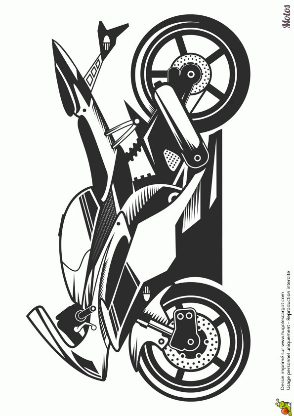 Image À Colorier D'Une Moto Sportive | Coloriage Moto tout Coloriage Dune Voiture De Course