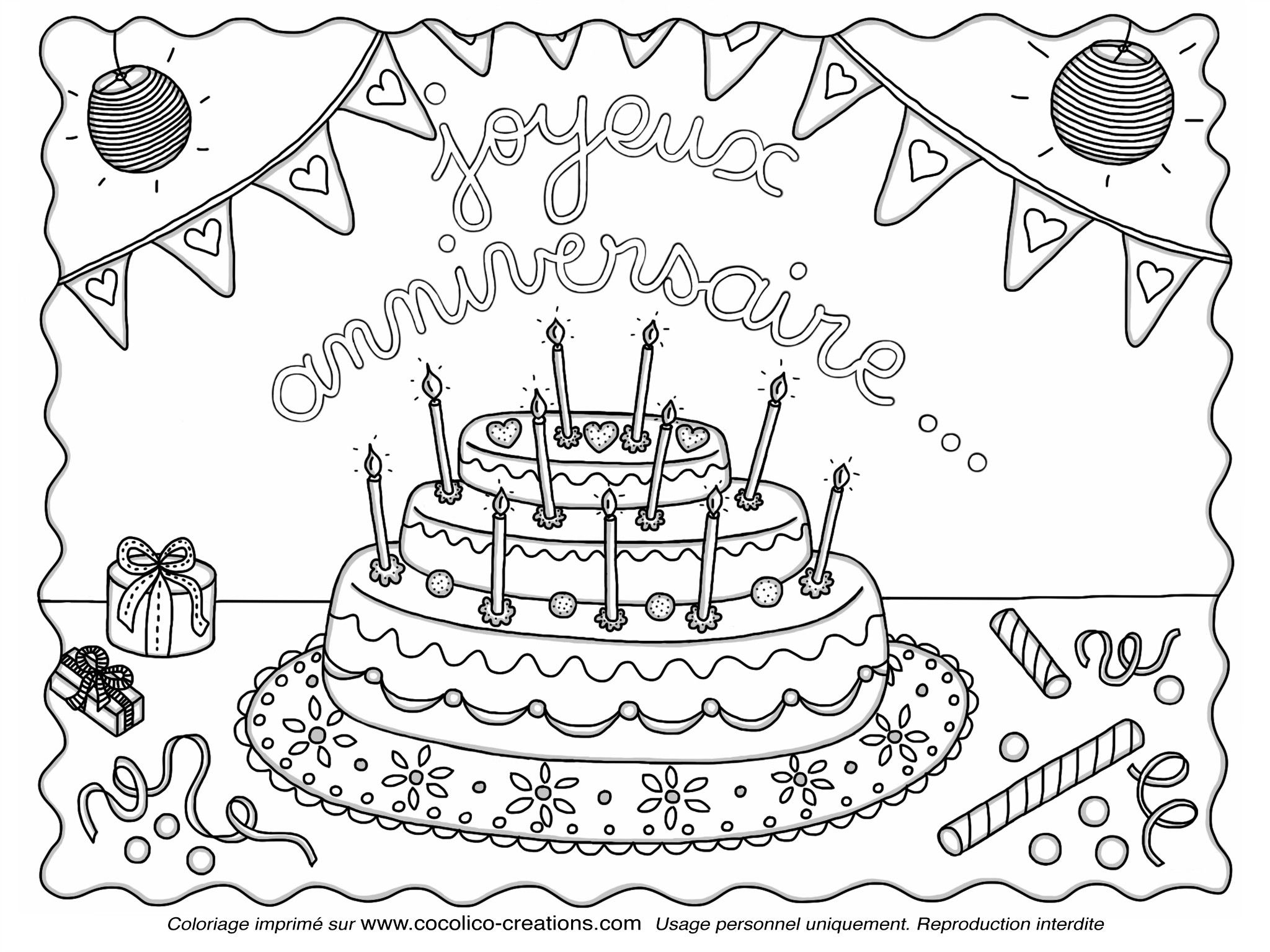 Image Coloriage Anniversaire De Rosalie Chenu Du Tableau tout Coloriage Anniversaire