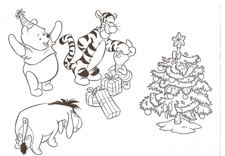 Image De Winnie Noel A Imprimer Et A Colorier concernant Coloriage Winnie L Ourson À Imprimer