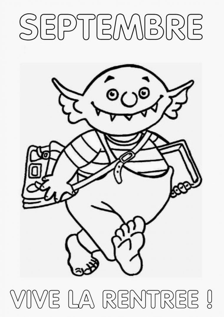 Intercalaire Classeur Ms La Rentrée | Petit Ogre à Coloriage Septembre