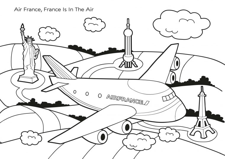Je Colorie Mon Avion Air France ! – Momes concernant Coloriage Avion