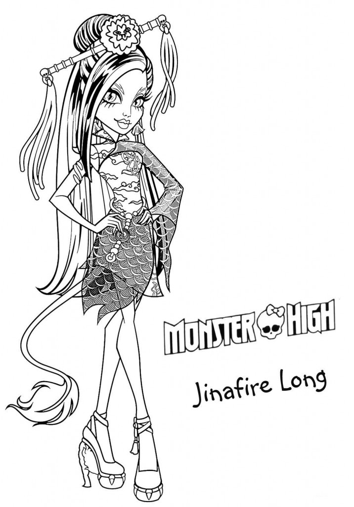 Jinafire Long Est Un Coloriage De Monster High concernant Dessin A Colorier En Ligne De Monster High