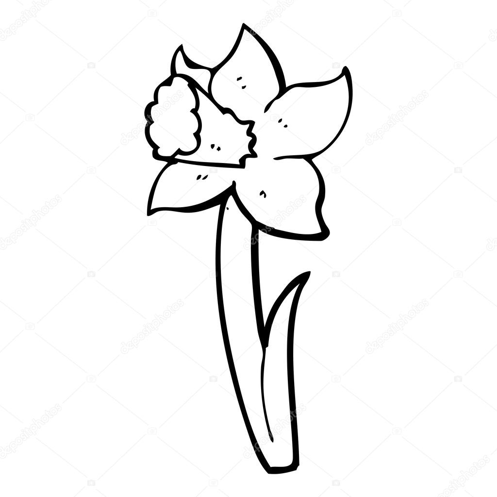 Jonquille De Dessin Animé — Image Vectorielle à Dessin Jonquille Fleur