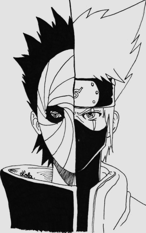 Kakashi Et Tobi ~ Naruto Shippuden. – Otakus! destiné Dessin Naruto Shippuden