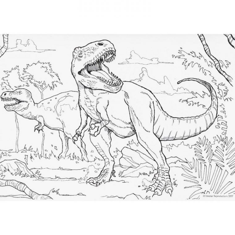 Kit De Décalcomanies Enfants Westair "L'Attaque Du T-Rex" pour Coloriage Dinosaure Tyrannosaure