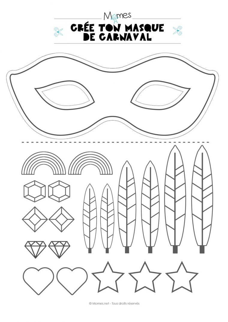 Kit Pour Faire Un Masque De Carnaval | Carnaval, Masque intérieur Masque Enfant A Imprimer