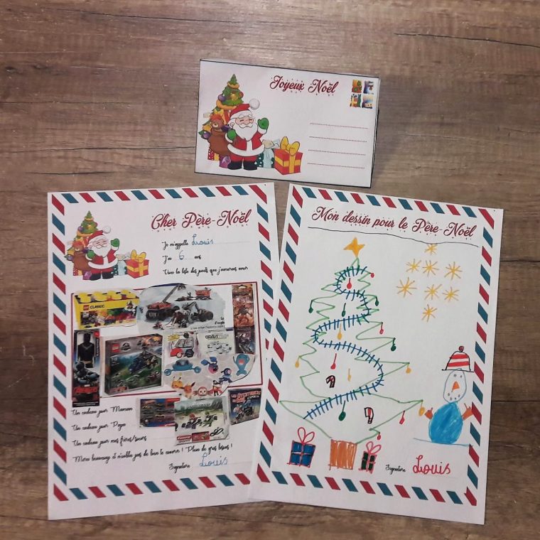 La Lettre Au Père-Noël Et Son Enveloppe À Imprimer – La pour Enveloppe Pere Noel