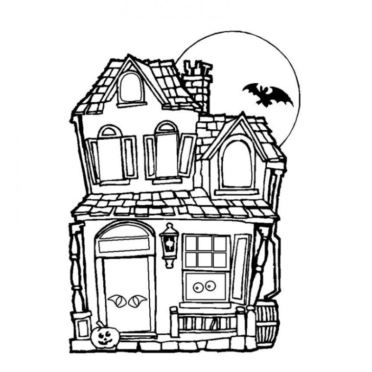 Le Plus Populaire Comment Dessiner Une Maison Hantee dedans Coloriage Chateau Hanté