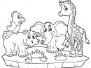 L'Éléphant, L'Hippopotame, Le Perroquet Et La Girafe En à Coloriage Animaux De La Jungle Gratuit