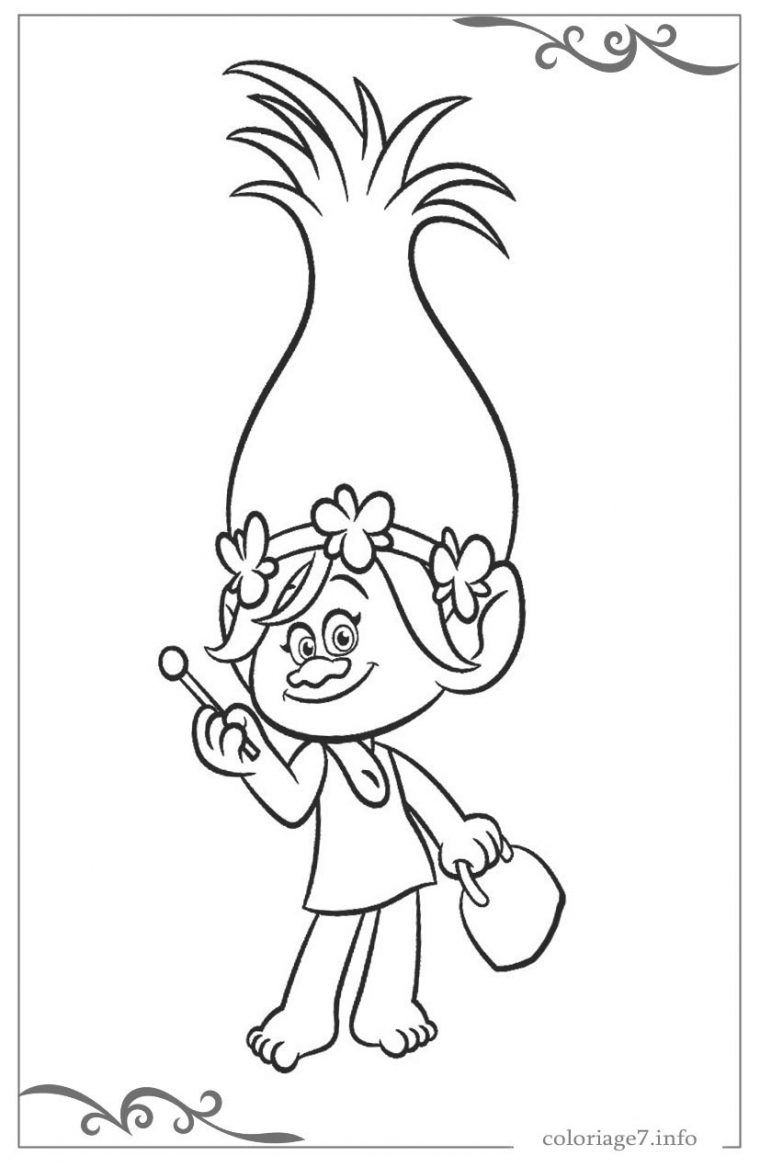 Les Trolls Coloriages Pour Filles Gratuits À Imprimer à Dessin De Troll