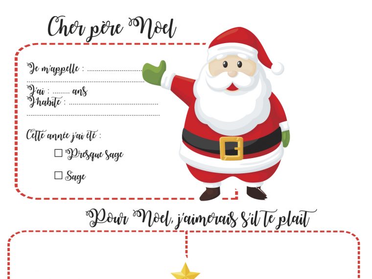 Lettre Au Père Noël À Imprimer – Plume & Picoti serapportantà Image De Pere Noel Gratuite A Imprimer