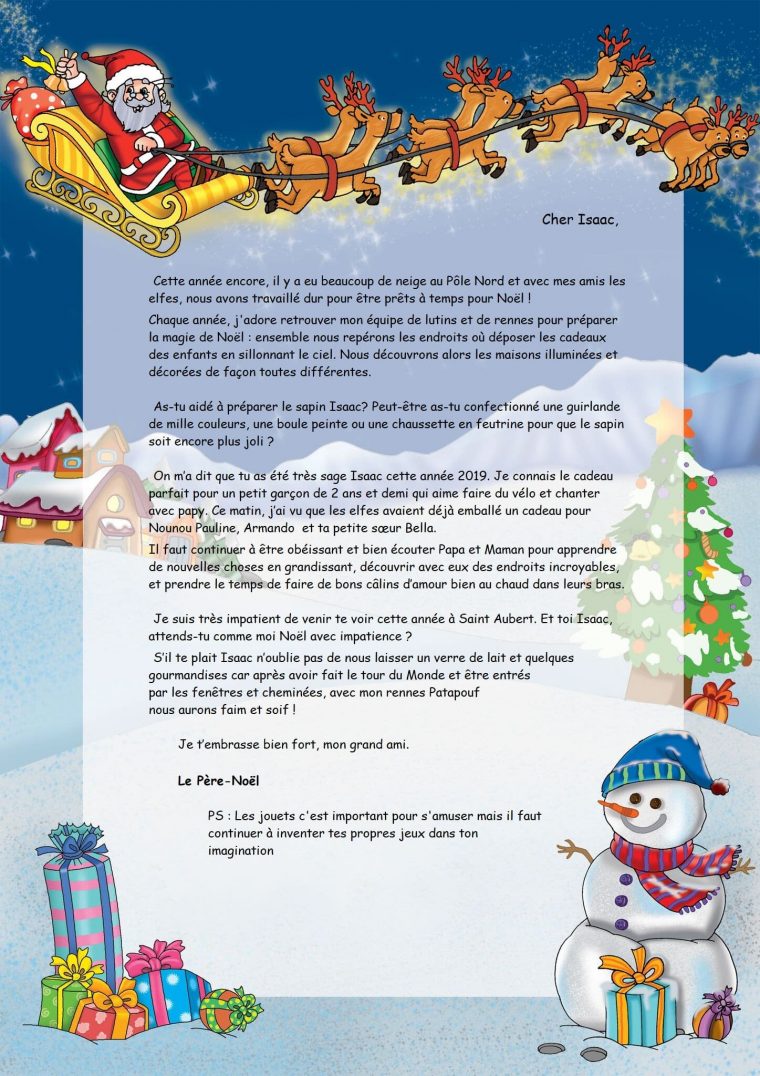 Lettre Du Père Noël Personnalisée Pour Chanson De Noel concernant Chansons Du Pere Noel