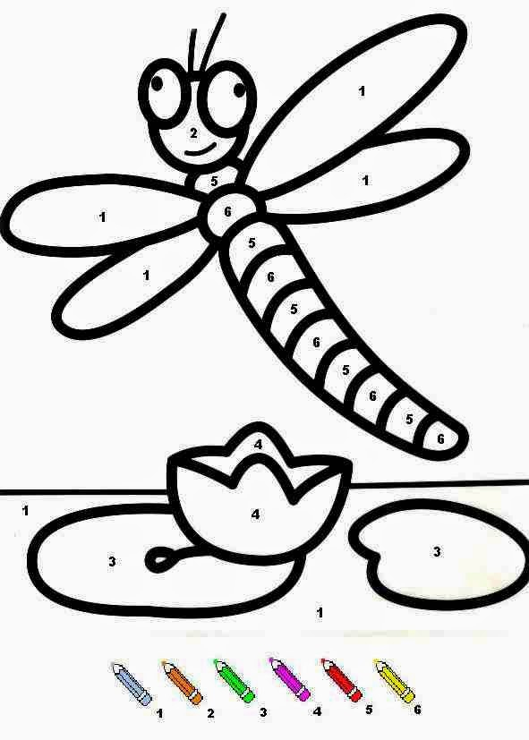 Libellule Coloriages Magiques Maternelle | Coloriage destiné Coloriage Magique Addition Maternelle