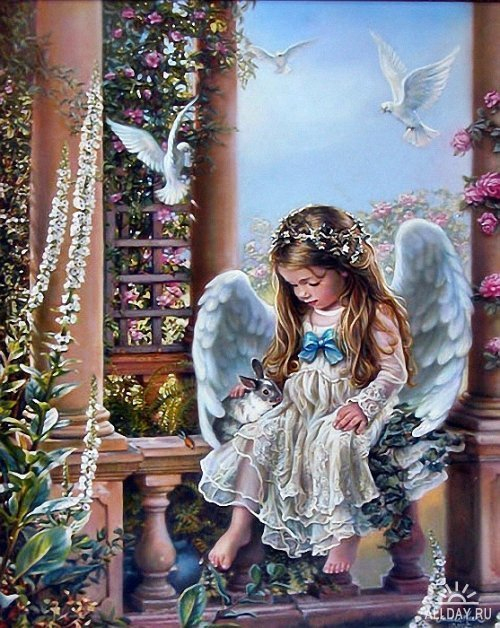 Little Angel And Bunny Rabbit – Angels Photo (7613624 avec Little Angel