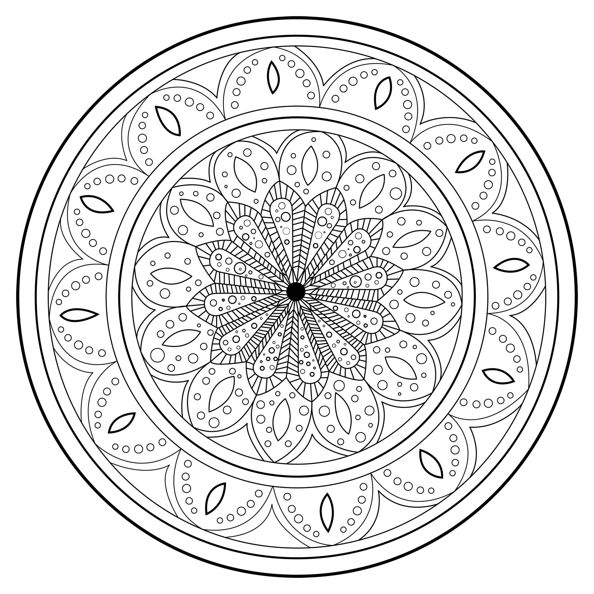 Mandala 2 - Mandalas - Coloriages Difficiles Pour Adultes à Mandala Coloriage