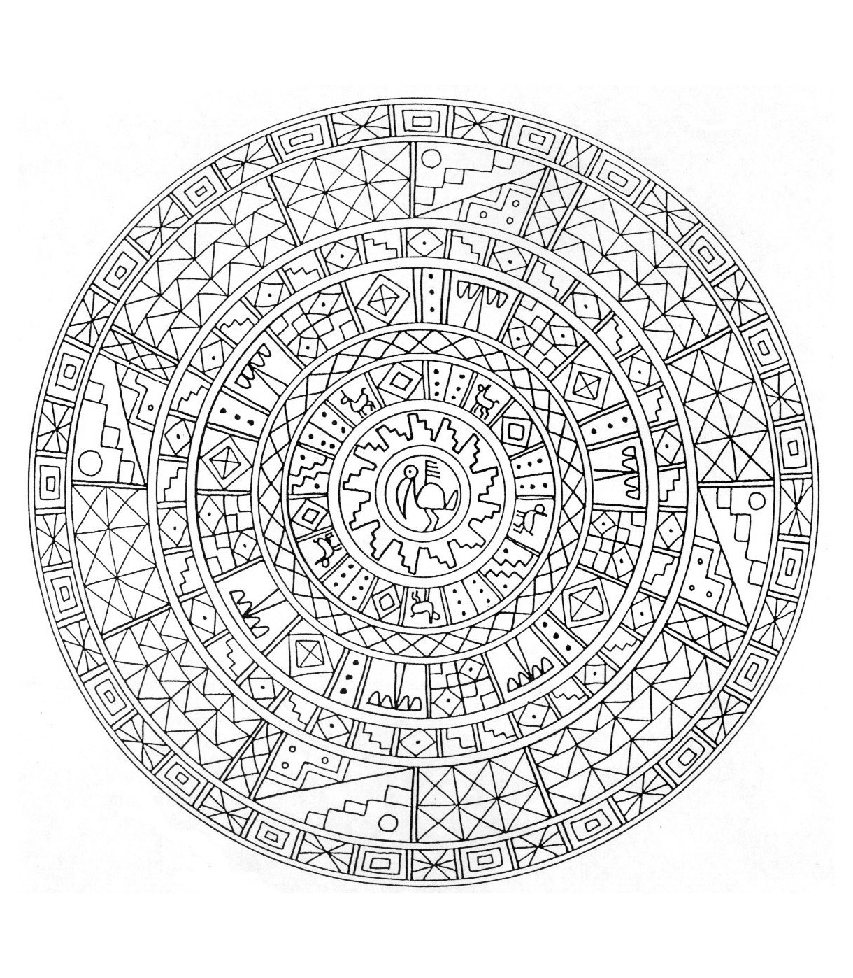 Mandala 6 - Mandalas - Coloriages Difficiles Pour Adultes à Coloriage De Mandala Difficile A Imprimer