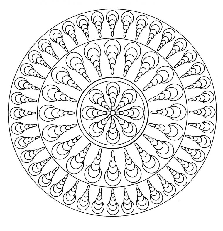 Mandala Facile 4 – Mandalas – Coloriages Difficiles Pour serapportantà Coloriage Mandale