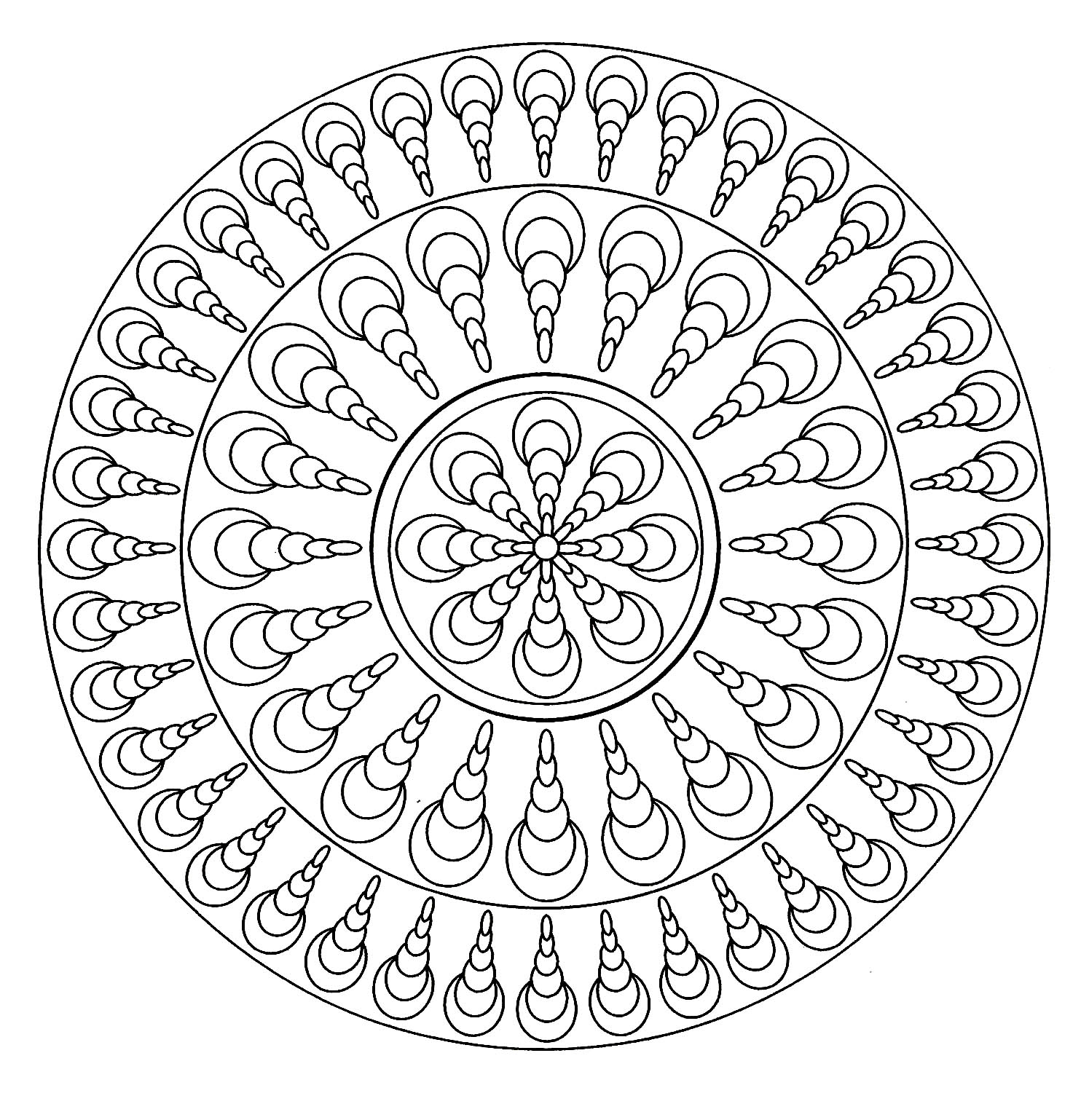 Mandala Facile 4 - Mandalas - Coloriages Difficiles Pour serapportantà Coloriage Mandale