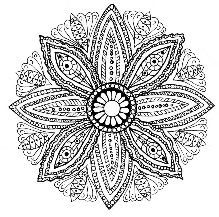 Mandala Feuilles - Mandalas - Coloriages Difficiles Pour destiné Coloriage De Mandala Difficile A Imprimer